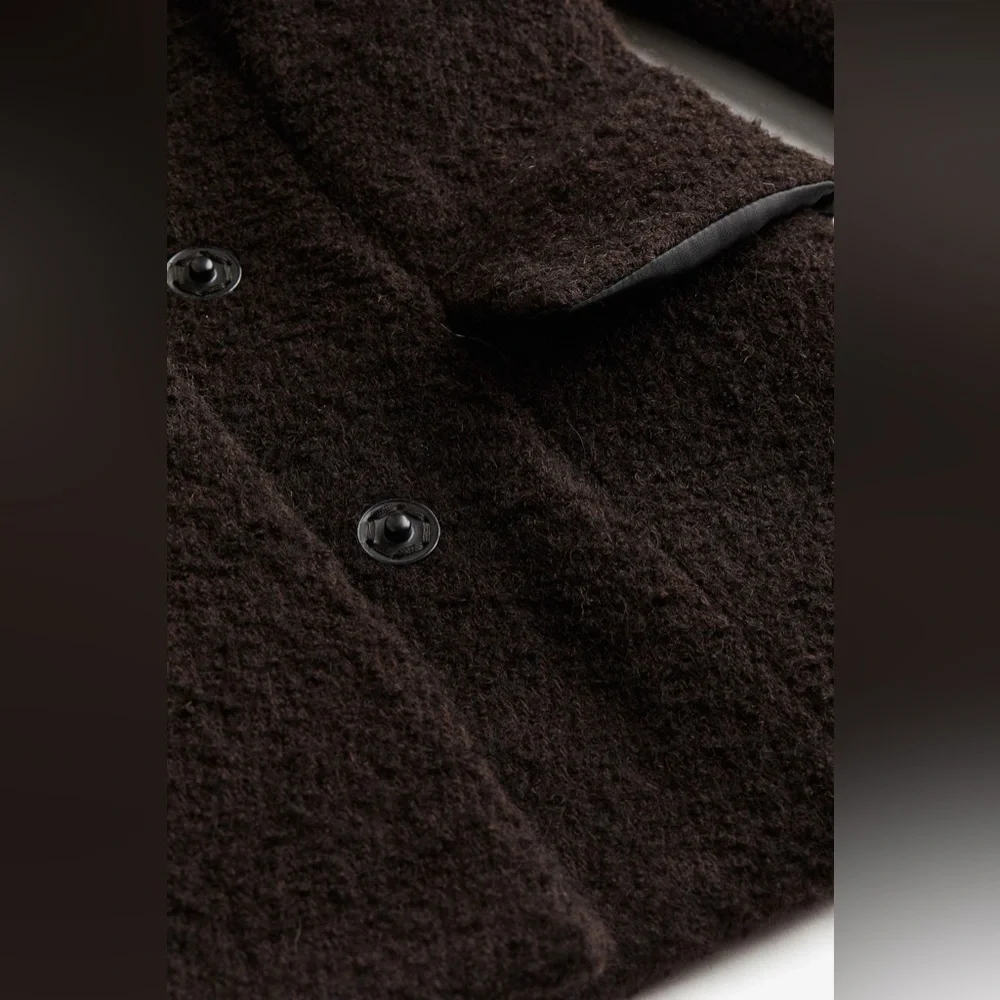 H&M STUDIO COLLECTION WOOL-BLEND PLEAT-NECKLINE JACKET - Picture 3 of 7